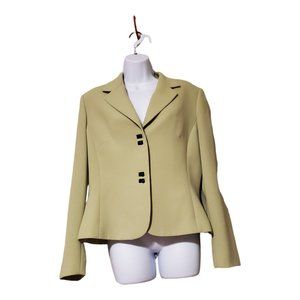 Tahari Arthur S. Levine Women's 12 Suit Coat Jacket Green Black Buttons
